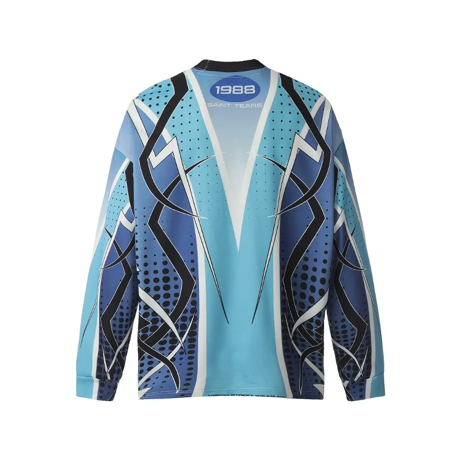 Saint michael tears all-over printed long-sleeved vintage autumn and winter T-shirt Style number: 120 Size: M L XL Wholesale price: 136 Color: blue pink
